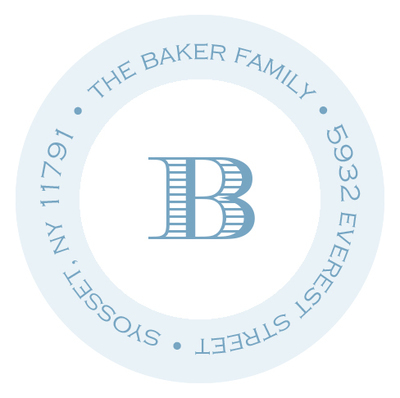 Blue Perfectly Framed Round Address Labels